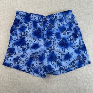 Nautica Swim Trunks Mens XXL Blue Floral Hawaiian Board Shorts Tropical Coastal